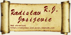 Radislav Josijević vizit kartica